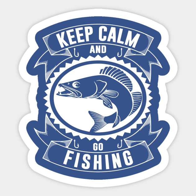 keep calm go fishing 3 Sticker by Hunters shop